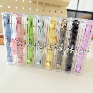 M5 Macaron Koreaanse stijl PVC kaart fotoalbum kaartentas schoolkantoorbenodigdheden student schattig transparant 5-gaats map ring - Product Image 3