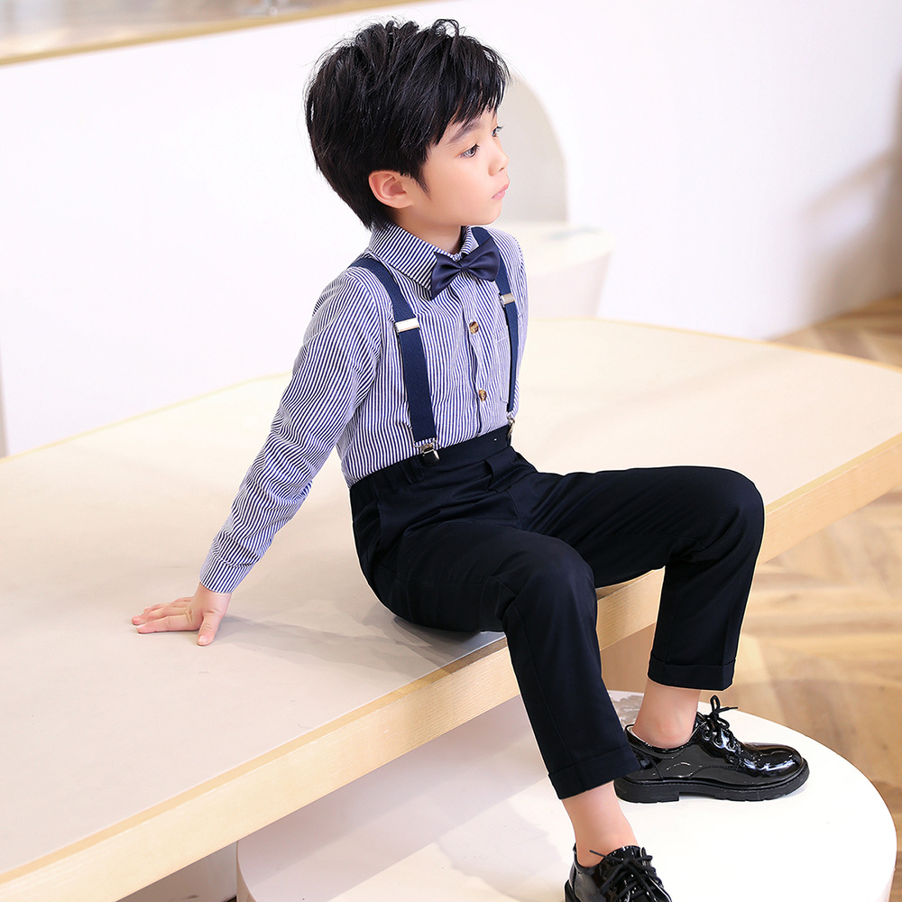 FYMNSI Completo Bambino Per Matrimonio E Cerimonie - Camicia, Pantaloni E Bretelle - Taglie Da 6 Mesi A 5 Anni