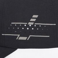 Gorra de Béisbol Personalizada de 6 Paneles, Negra, Estructurada, con Bordado, Perforaciones Láser, de Secado Rápido, de Poliéster/Algodón, Unisex, para Actividades al Aire Libre