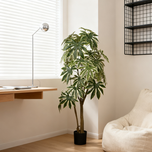 Árbol de Aralia Japonés Artificial de 150 cm, Planta Artificial en Maceta de Plástico Realista y Elegante para Interiores, Año Nuevo, Día de San Valentín - Product Image 4