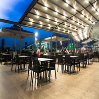 Toit rétractable électrique motorisé imperméable d'auvent de patio de toit avec des lumières menées