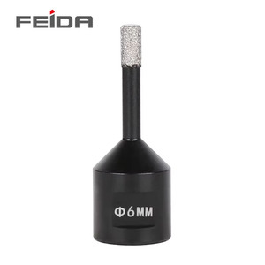 Jeu de forets <span class=keywords><strong>diamant</strong></span>és FEIDA M14, tige de 5 mm, longueur totale de 10 mm, acier brasé sous vide, diamètre de 8 mm, finition oxyde noir, maçonnerie - Product Image 1