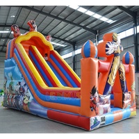 Château gonflable extérieur Dragon avec boule, château gonflable de dessin animé avec toboggan, château gonflable avec château gonflable