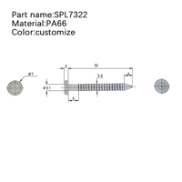 Pin Kipas Nylon Self-tapping SPL-7332 Modul Kipas Rak Server Pin Pengunci Anti-kendor Bagian Peralatan IT