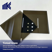 Verre flotté teinté gris Euro trempable 1mm-19mm, verre fumé gris industriel pour murs-rideaux, façades de bâtiments, fenêtres et portes