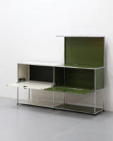 Meuble de rangement mural moderne de luxe en acier inoxydable, modulaire, à hauteur réglable, pour salon