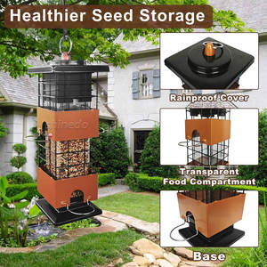 Умная Экологически чистая железная кормушка для птиц емкостью 2,5 фунтов, Прямая поставка с завода, емкость 2,5 фунтов, умное давление, защита от белок, подвеска - Product Image 6