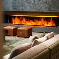Cheminée à effet de brouillard minimaliste moderne, dotée d'une flamme LED et d'une fonction décorative d'humidification