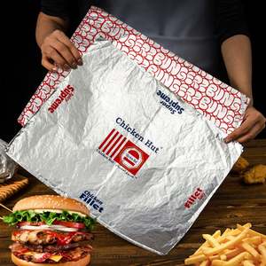 Emballage alimentaire jetable sur mesure en papier, isolation en aluminium pour les plats à emporter, adapté aux hamburgers, aux sandwichs et aux emballages alimentaires - Product Image 4