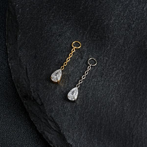 Perhiasan Titanium CZ untuk Tindik Badan, Liontin Rantai DIY, Anting, Perhiasan Berlapis Emas PVD, Anting Gantung, Clicker Helix - Product Image 4