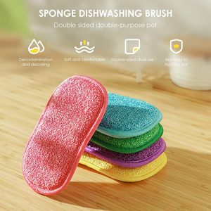 <b>Kitchen</b> Non-metal <b>Net</b> Scrubber Dish Wash Abrasive Non-Scratch Sponge Scouring Pad Sponge Scourer Scrub Sponge - Product Image 3