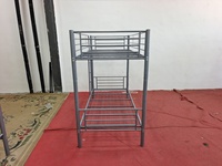 Lit superposé pour dortoir étudiant, design en maille, cadre de lit en fer forgé détachable