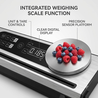 Scelleuse sous vide automatique en acier inoxydable avec balance, design compact, capacité jusqu'à 1,0 L pour usage domestique