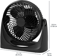 Ventilateur de bureau à circulation d'air numérique, moteur DC écologique, tête inclinable à 90 degrés, 3 vitesses, refroidissement 35 Watts, matériau ABS de qualité