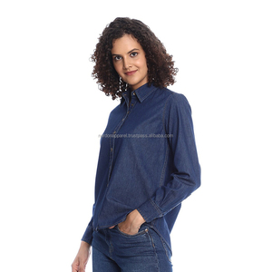 Nardon Apparel 2025 Nuevas llegadas Ropa de mujer Blusa de manga larga de mezclilla Chaqueta corta de mezclilla para mujer - Product Image 5