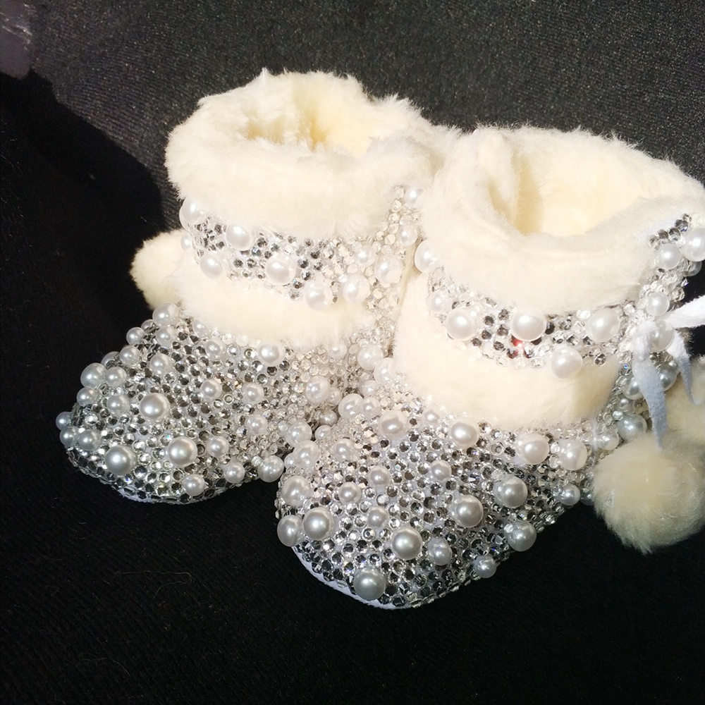 Оптовая продажа на заказ, мягкая внутри, на резиновой подошве зимние теплые сапоги с блестящими стразами меховой комплект одежды для маленьких девочек ясельного возраста, зимние ботинки