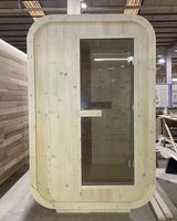 Kustom desain Modern Sauna Mini 1 orang rumah kayu merah Cedar kayu padat 3KW daya untuk vila