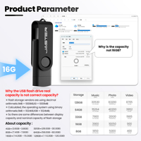 Memoria USB 2.0 de Plástico de 4GB-128GB con 3 Años de Garantía, Compatible con Windows y Mac, Nueva en Stock