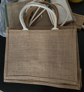 Bolsas de <span class=keywords><strong>Yute</strong></span> 2022 con Logotipo Personalizado, Diseño de Letras, Totalmente Blancas, de Lona Impermeable con Interior Laminado, Bolsas de <span class=keywords><strong>Yute</strong></span> para Compras - Product Image 3