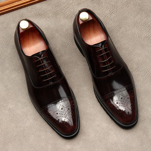 Chaussures habillées formelles pour hommes de haute qualité – Nouvelles chaussures décontractées respirantes à lacets, à bout rond et semelle épaisse, idéales pour les mariages - Product Image 5