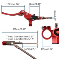 GOOFIT Levier d'embrayage hydraulique 1200 mm, maître-cylindre, réservoir de liquide, levier pour moto tout-terrain, moto de cross, quad