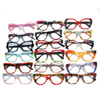 Assortiment de montures de lunettes optiques prêtes à l'emploi en acétate laminé, stock mixte, à prix abordable