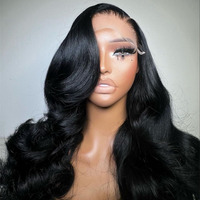 Perruque en cheveux humains naturels vietnamiens, ondulée, avec dentelle frontale HD 13x4 13x6, pour femmes noires, en promotion