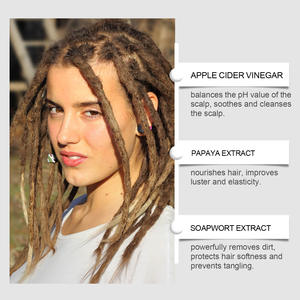 Vinagre de sidra de manzana Limpieza profunda Cuero cabelludo Calmante Hidratación del cabello Fórmula sin residuos para bloquear rastas Champú - Product Image 6