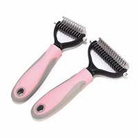 Outil de débosselage pour animaux de compagnie, Double face en acier inoxydable, brosse de fourrure pour animaux de compagnie, peigne, 1 pièce