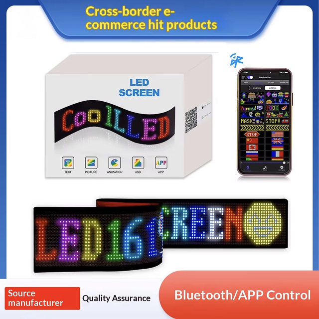 Flexible Full Color LED Advertising Screen Car-Mounted Soft Display APP Bluetooth Control Horizontally Rolling Smart Car Sticker
