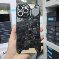 Casing HP iPhone 15 Pro 16 Pro Max Serat Karbon Forged Laris Manis dengan Lapisan Emas dan Warna Ungu