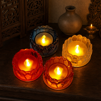 Bougies de thé Lotus à LED colorées en plastique sans flamme pour la décoration de la maison et les fêtes.