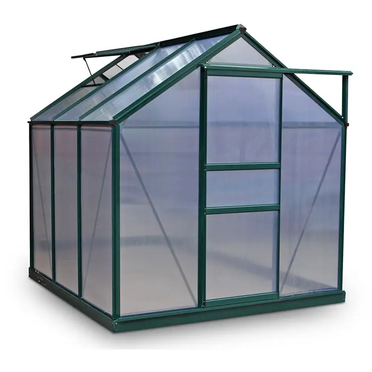 Greenhouse hobby para pátio de trás de jardim, plantas de cor de prata, flores que cultivam