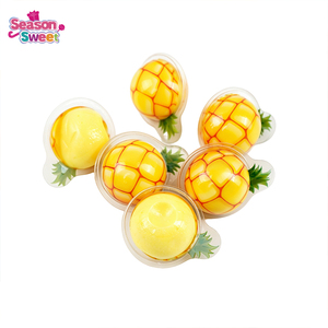 Permen Lunak Bentuk Nanas Rasa Buah dengan Isian Selai, Dapat Disesuaikan untuk Produsen dalam Kemasan Botol