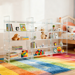 Rak Penyimpanan Multi lapisan akrilik bening desain berdiri bebas mengambang untuk buku mainan parfum kamar mandi dapur rumah kantor dekorasi - Product Image 4