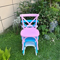 Nouvelles chaises d'extérieur en résine colorées de haute qualité pour enfants, idéales pour les fêtes d'anniversaire et les événements, avec dossier croisé