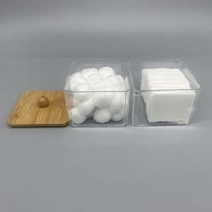 Il batuffolo di cotone e la scatola di immagazzinaggio del cuscinetto contengono 100 pezzi monouso a foro aperto impacco bagnato dischetti di cotone + 40 pezzi batuffoli di cotone - Product Image 4