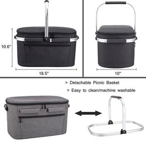 Échantillon gratuit 2023 Nouveau design Sac isotherme pliable pour pique-nique Sac à déjeuner réutilisable Sac isotherme pour aliments - Product Image 3
