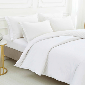 Khách Sạn Sang Trọng Khăn Trải Giường Tùy Chỉnh 5 Sao Khách Sạn Khách Sạn Bộ Đồ Giường T300 Sateen Bông Trắng Duvet Cover Set Với Gối Trường Hợp - Product Image 3