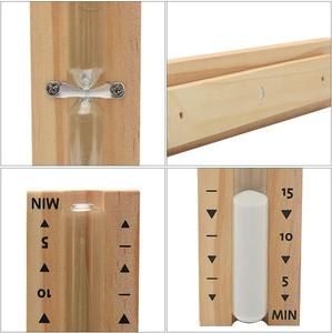 Элегантные часы для сауны 360 °   Вращающиеся песочные часы для сауны из 100% натурального дерева с ультратонким песком, безопасным стеклом и домашним термометром - Product Image 4