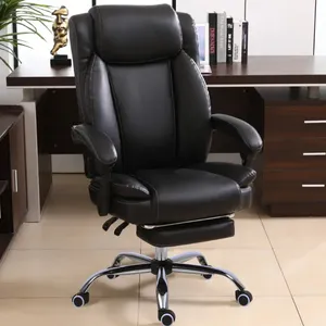Toplantı konferans ofisi için özelleştirilmiş PU deri kılıf malzeme ucuz personel döner ayak dayayacaklı sandalye