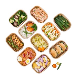 Tùy Chỉnh Dùng Một Lần Phân Hủy Sinh Học Nâu Kraft Giấy Bát Thân Thiện Với Môi Bao Bì Thực Phẩm <span class=keywords><strong>Container</strong></span> Cho Cookie Salad Đồ Ăn Nhẹ Bánh Mì - Product Image 3