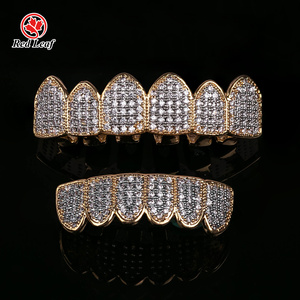 Bijoux Redleaf Moissanite Grillz Rond Brillant Coupe Argent 10k 14k 18k Plaqué Or VVS Hip Hop <span class=keywords><strong>Bereal</strong></span> Bijoux Grillz - Product Image 1