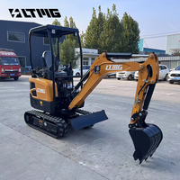 Mini-excavatrice sur chenilles de 2 tonnes avec pompe à engrenages et moteur - Puissance de creusement élevée, nouvel accessoire inclus