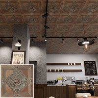 Plafonds suspendus en PVC 2x2 pieds, ignifuges, étanches, à motifs vintage, livraison incluse, pour restaurants et hôtels
