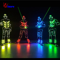Costume de danse Tron lumineux pour adultes, contrôle sans fil LED 433 pour Superman, ensembles lumineux pour hommes, salle de bal, 1 pièce, tenue d'équipe noire
