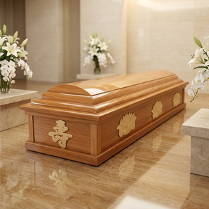 Cofano Funebre in Legno Massello Premium Qianrui, Cofano e Bara di Alta Qualità Stile Europeo, Forniture Funebri Personalizzate, Produttori di Bare in Legno - Product Image 5