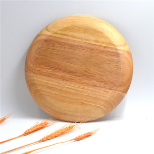 Assiettes rondes en bois Logo gravé japonais, plateau de service de cuisine en caoutchouc de haute qualité écologique gâteau Sushi plats à Sushi, assiette à dîner de cuisine 1 pièce - Product Image 4