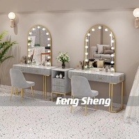 Salon de beauté Table de maquillage pour usage domestique Chambre avec lumières Miroir Dressing Magasin de mariage Table à ongles Table de maquillage