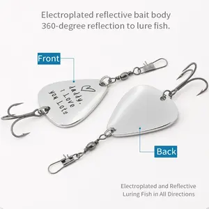 TGD Meilleur kit de leurres de pêche en métal 5 pièces/ensemble, cuillère de pêche 95 mm 12 g, kit d'appâts de pêche pour la truite, cadeau de la fête des pères, leurres de pêche, pêcheur - Product Image 3